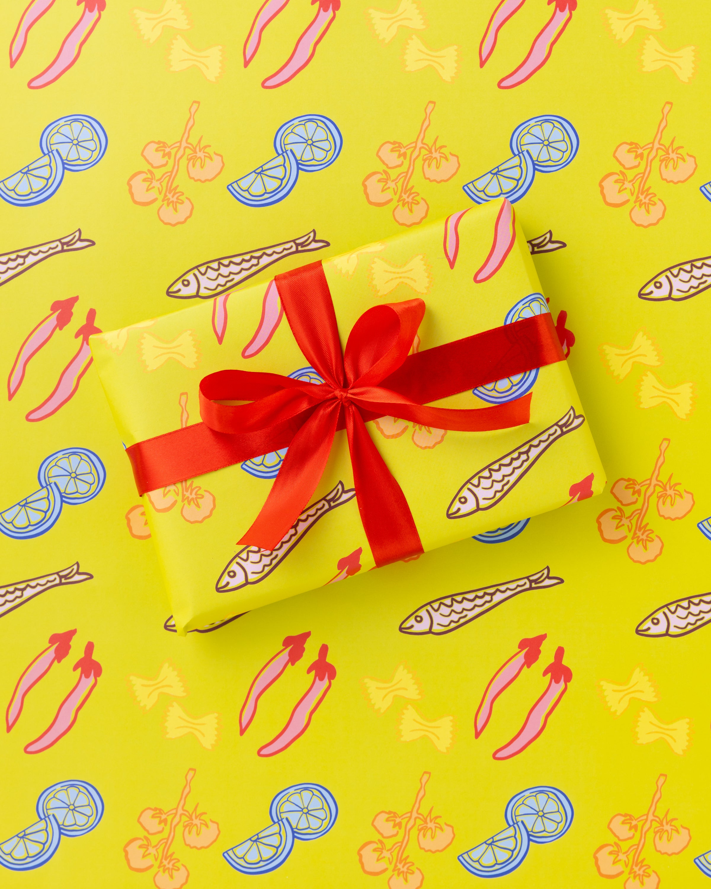 Green Postcard Pattern Gift Wrap
