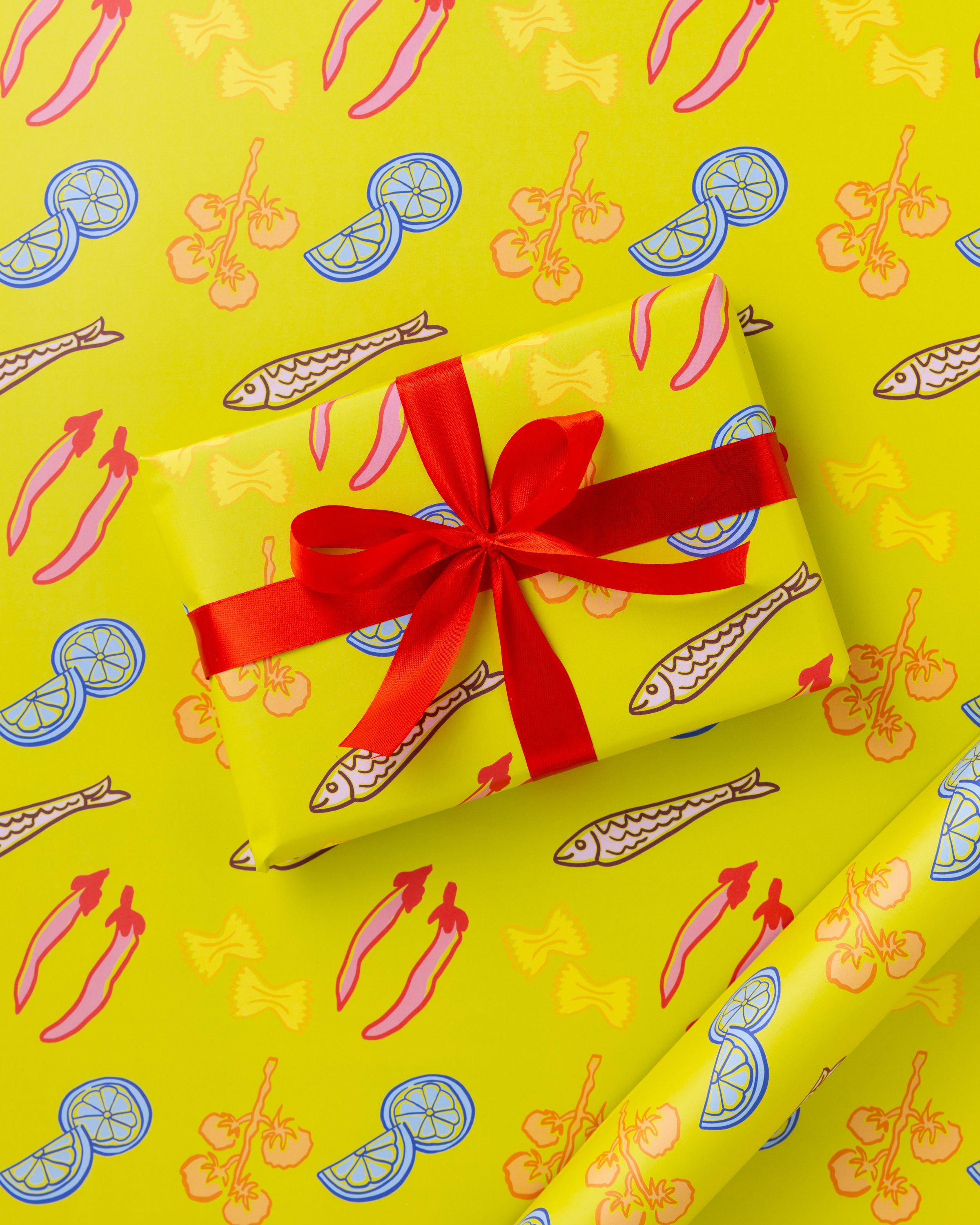 Green Postcard Pattern Gift Wrap