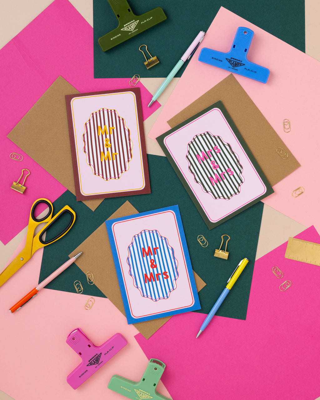 A6 Mrs & Mrs Embossed Card