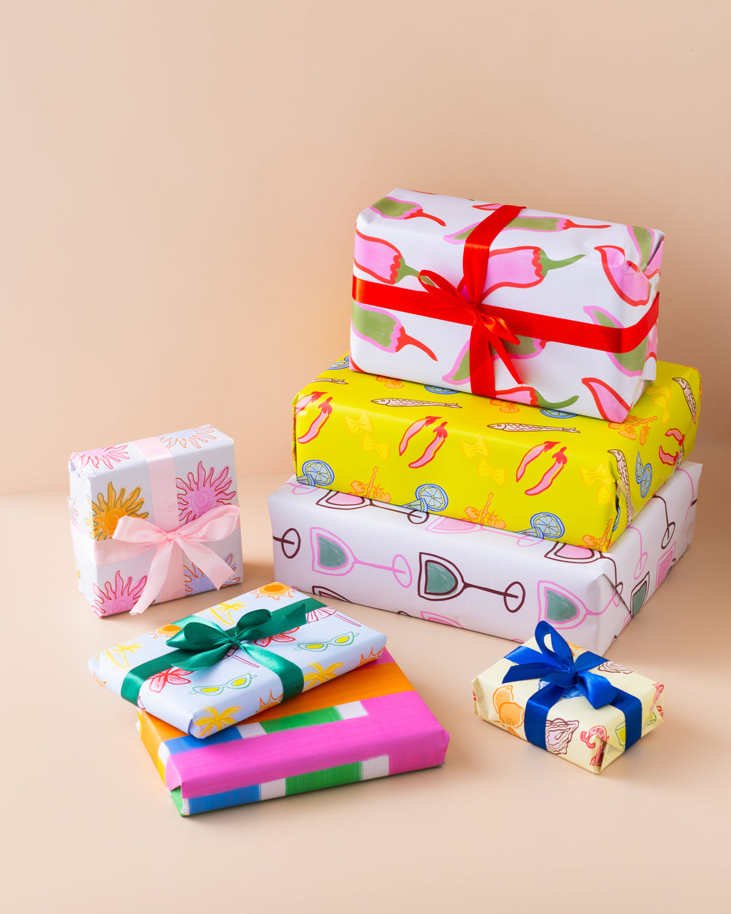 Green Postcard Pattern Gift Wrap