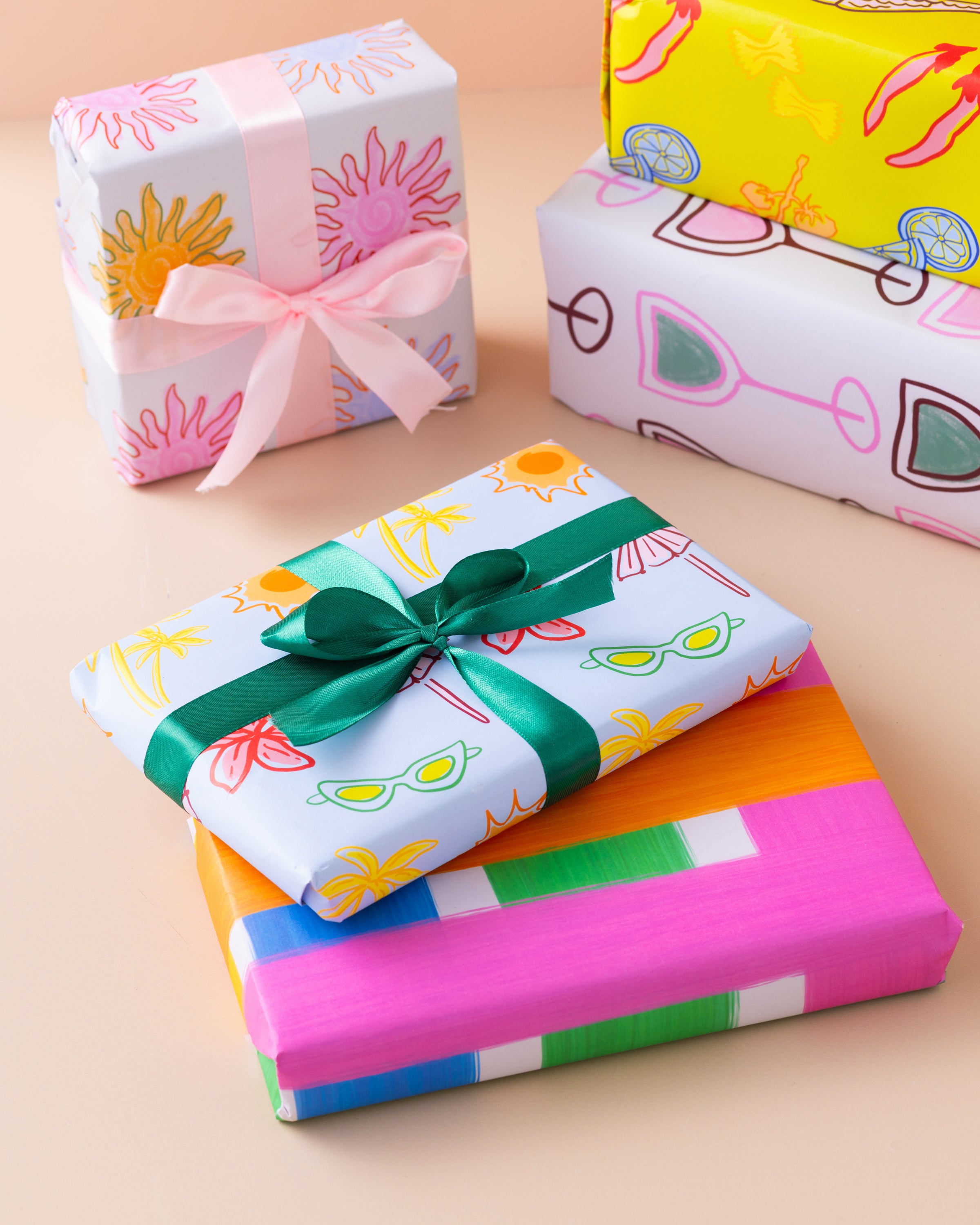 Blue Postcard Pattern Gift Wrap