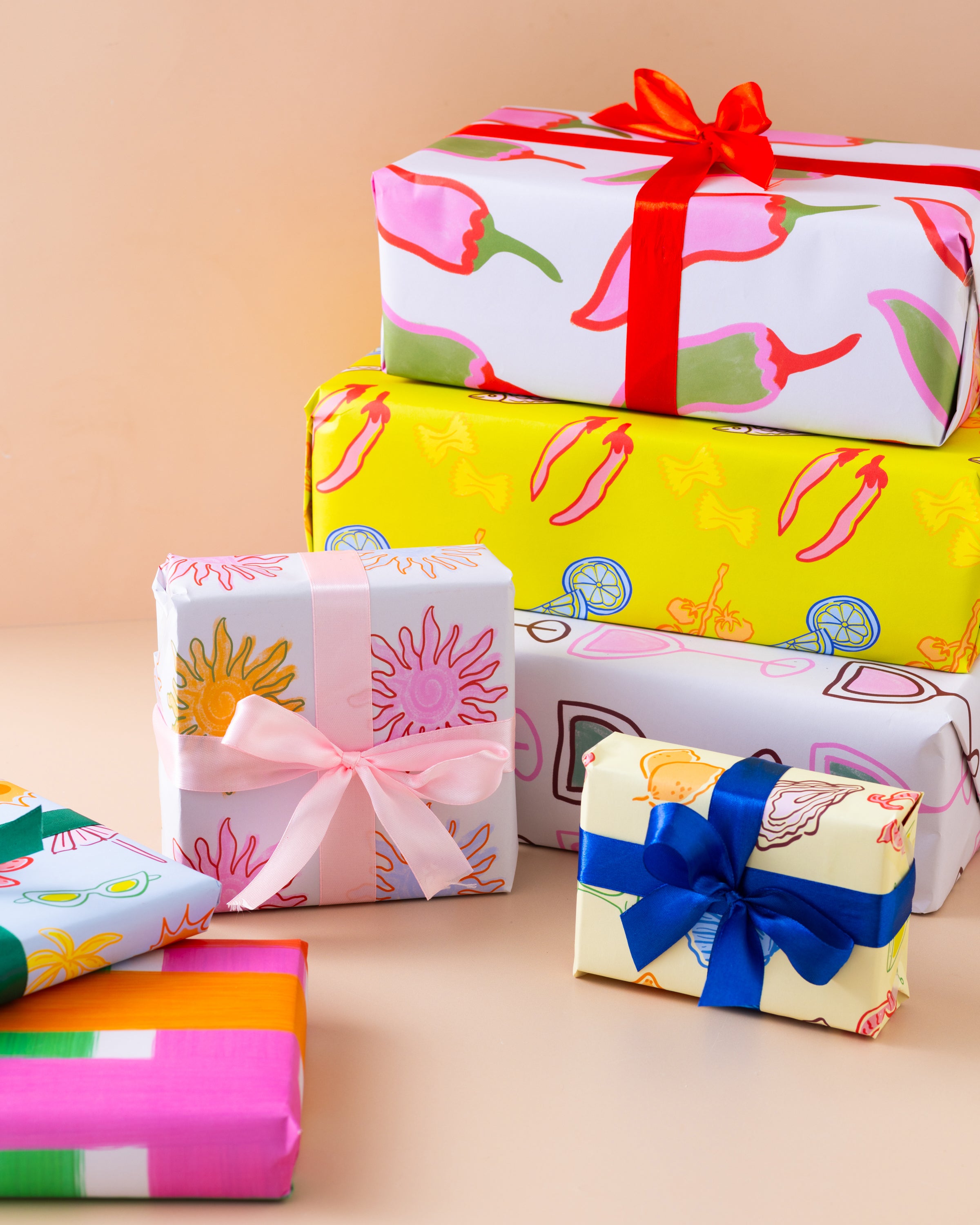 Green Postcard Pattern Gift Wrap