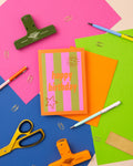 A6 Happy Birthday Stripe Foil Card
