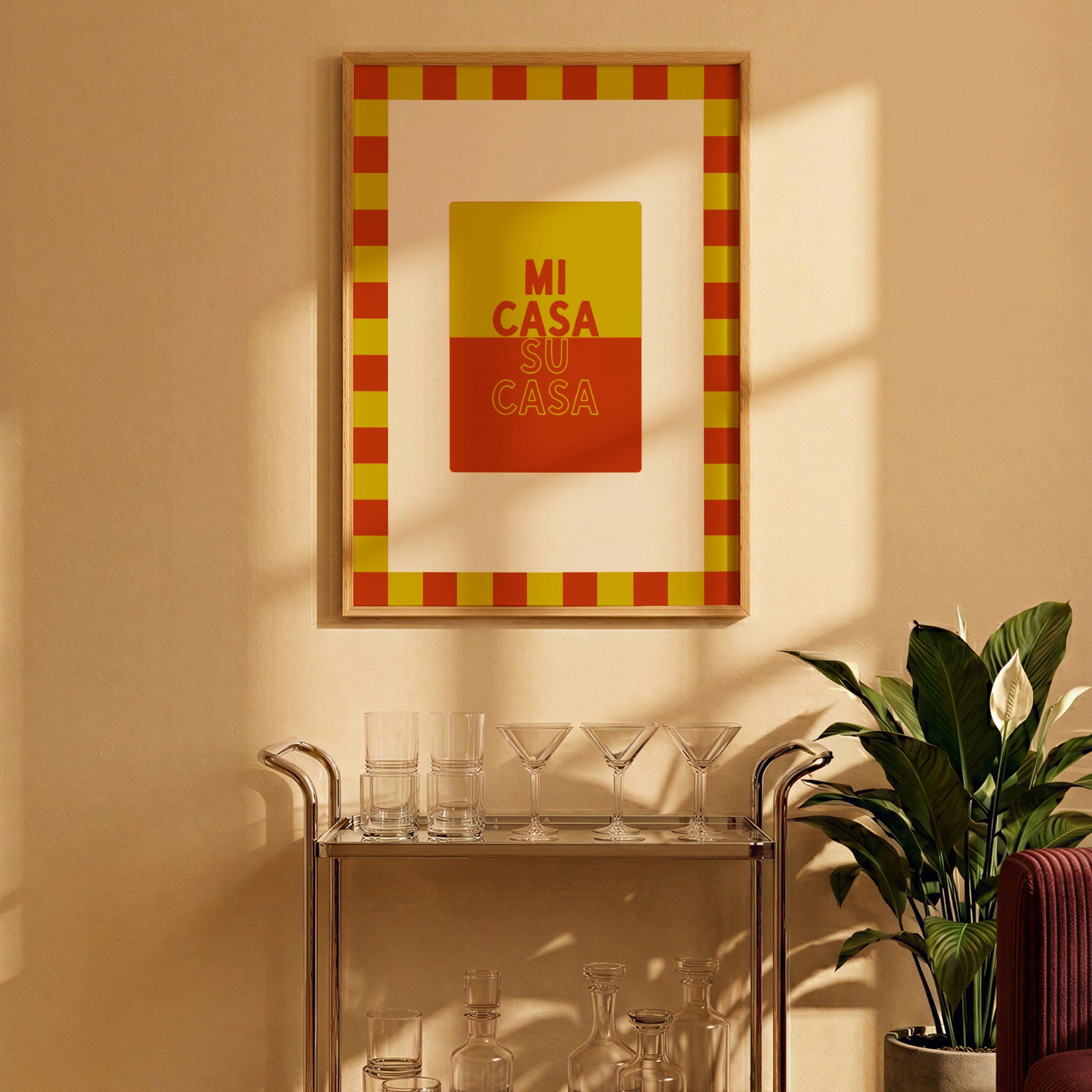 Mi Casa Su Casa in Lime & Rust