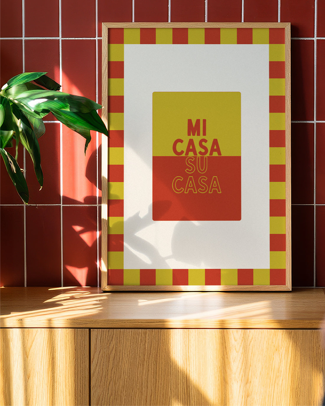 Mi Casa Su Casa in Lime & Rust