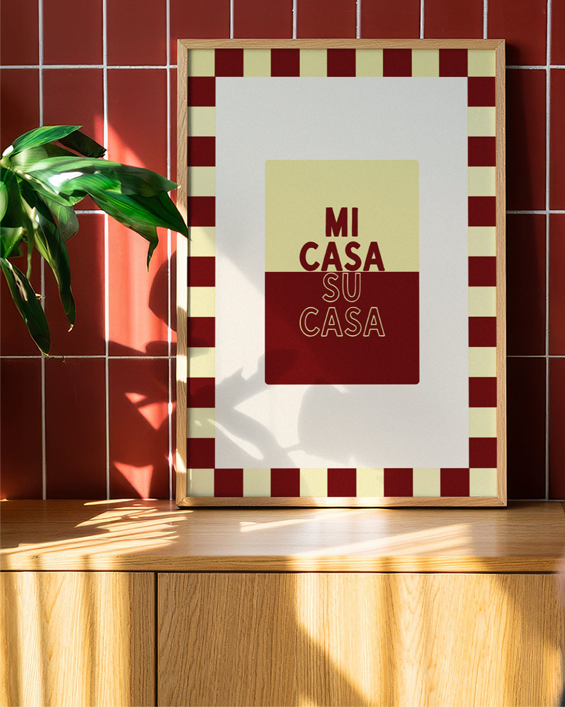 Mi Casa Su Casa in Buttermilk & Maroon