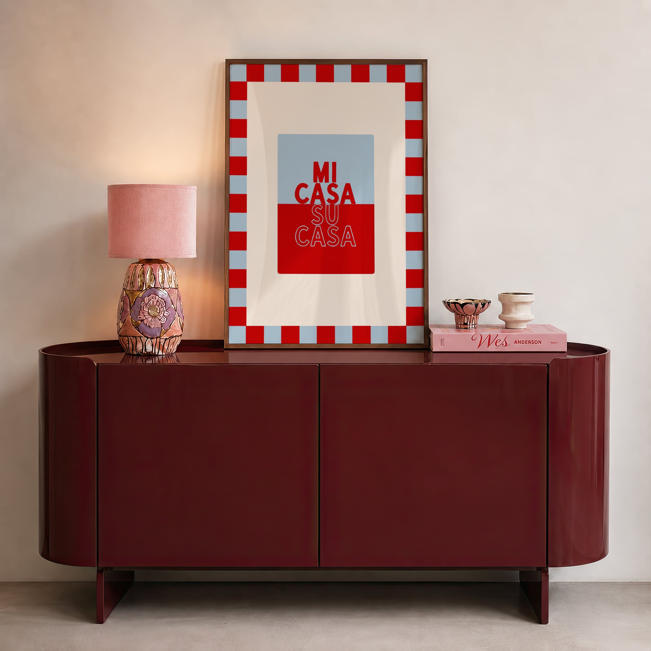 Mi Casa Su Casa Baby in Blue & Crimson