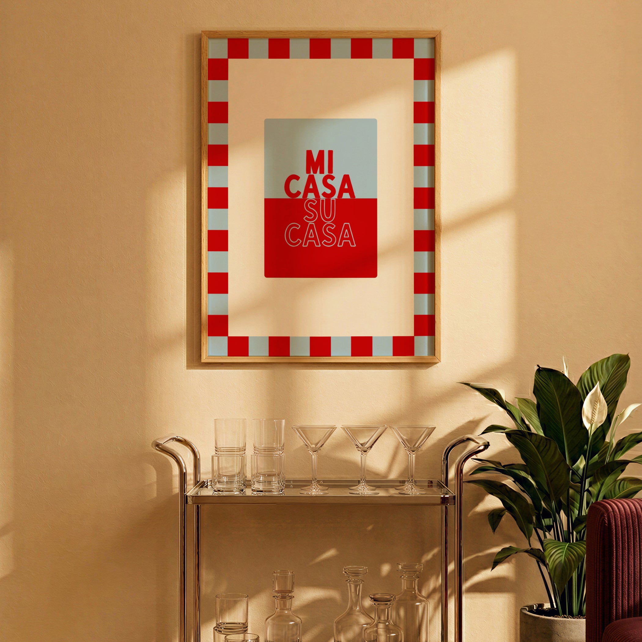 Mi Casa Su Casa Baby in Blue & Crimson