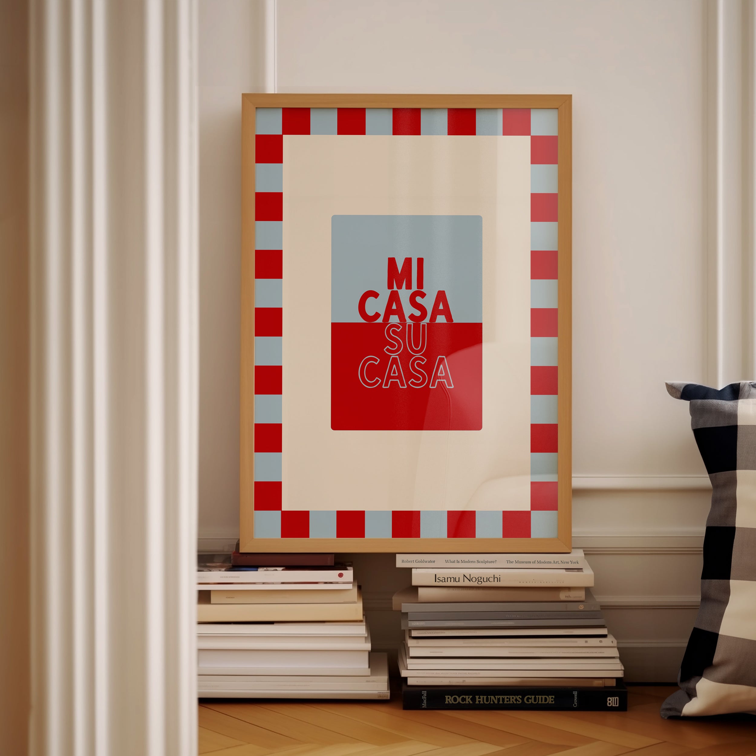 Mi Casa Su Casa Baby in Blue & Crimson