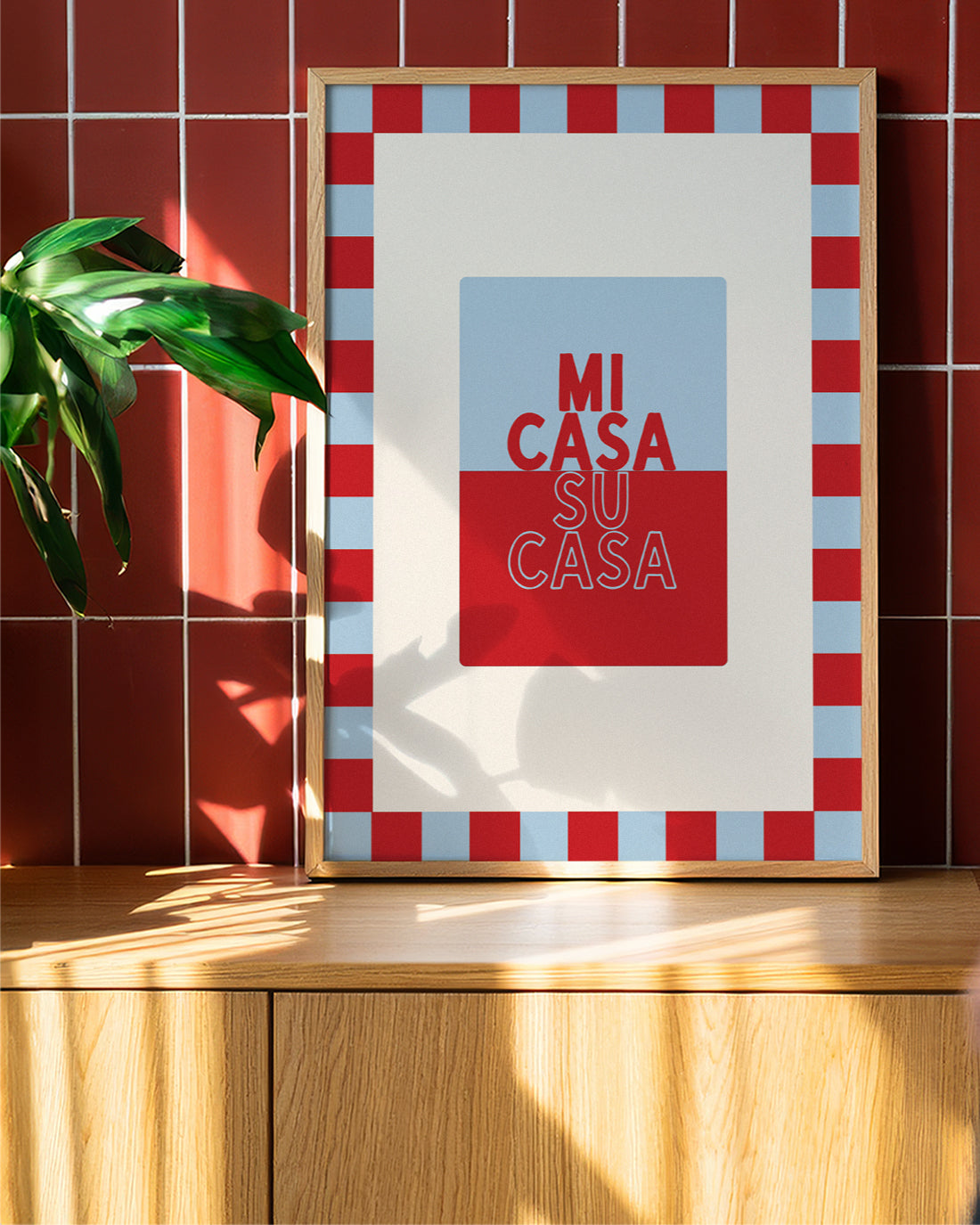 Mi Casa Su Casa Baby in Blue & Crimson