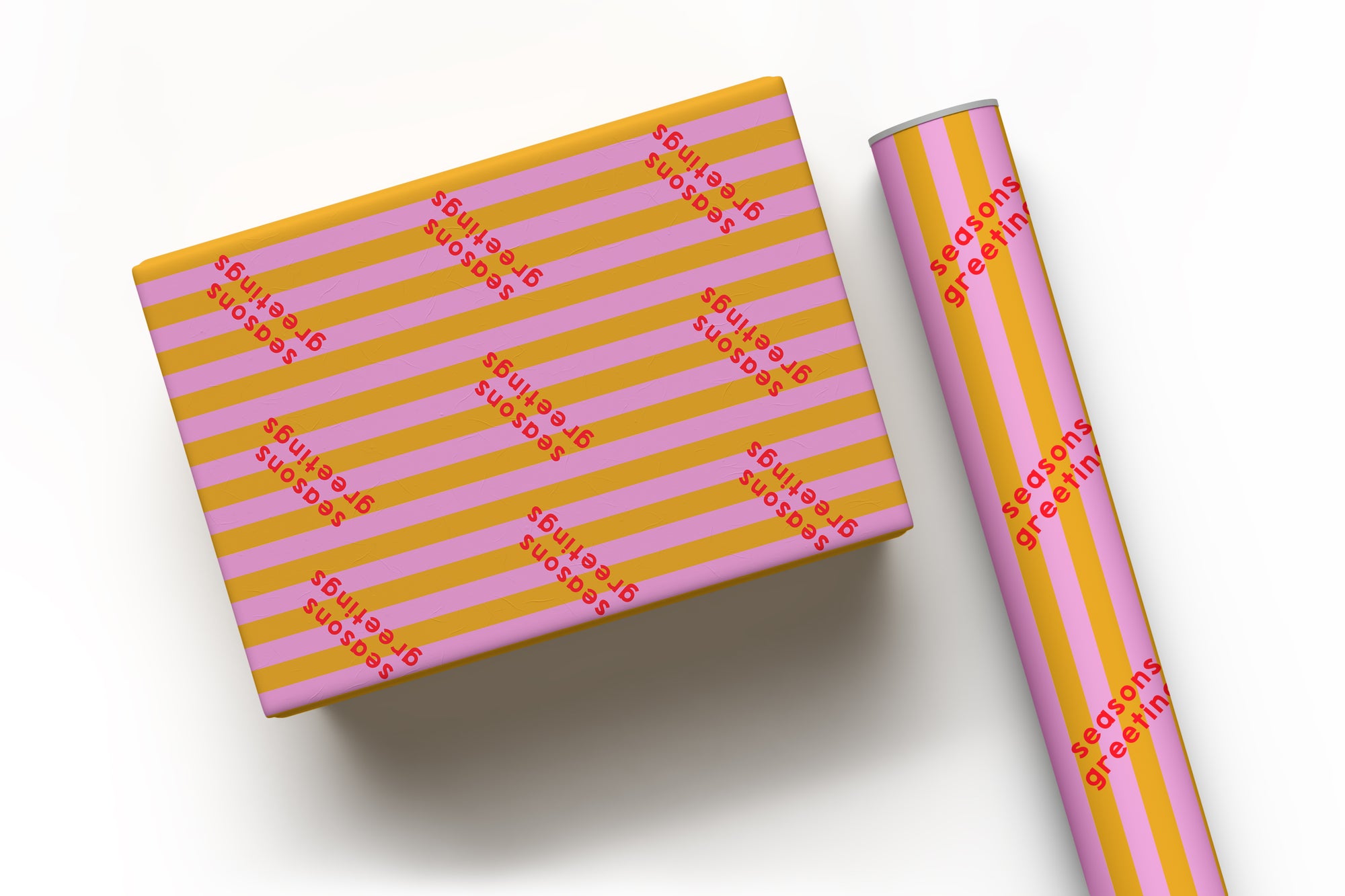 Mustard & Lilac Seasons Greetings Gift Wrap