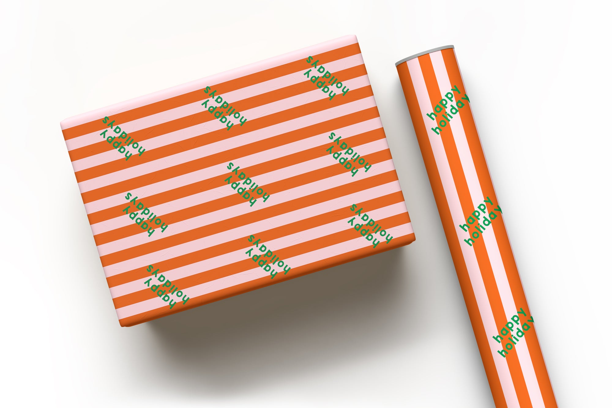 Peach & Orange Happy Holidays Gift Wrap