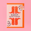 A6 Happy Birthday Orange Boots Card