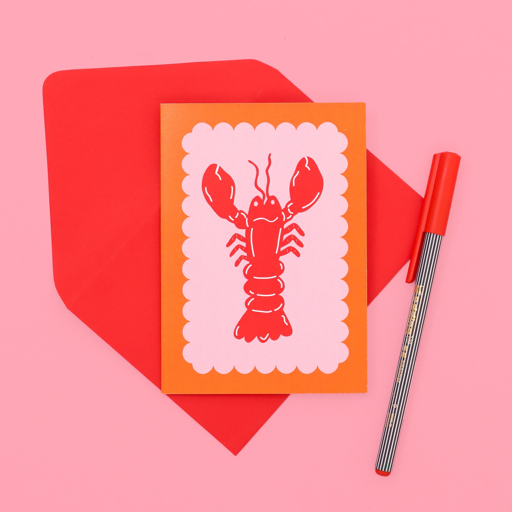 A6 Lobster Scallop Card (more colours)