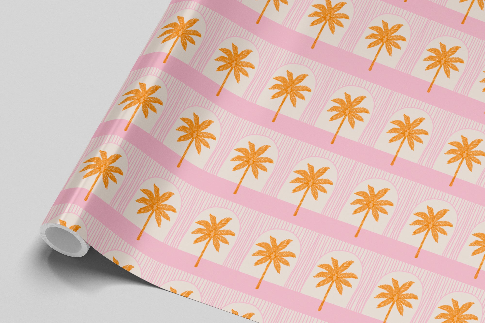 Pink Palm Tree Gift Wrap