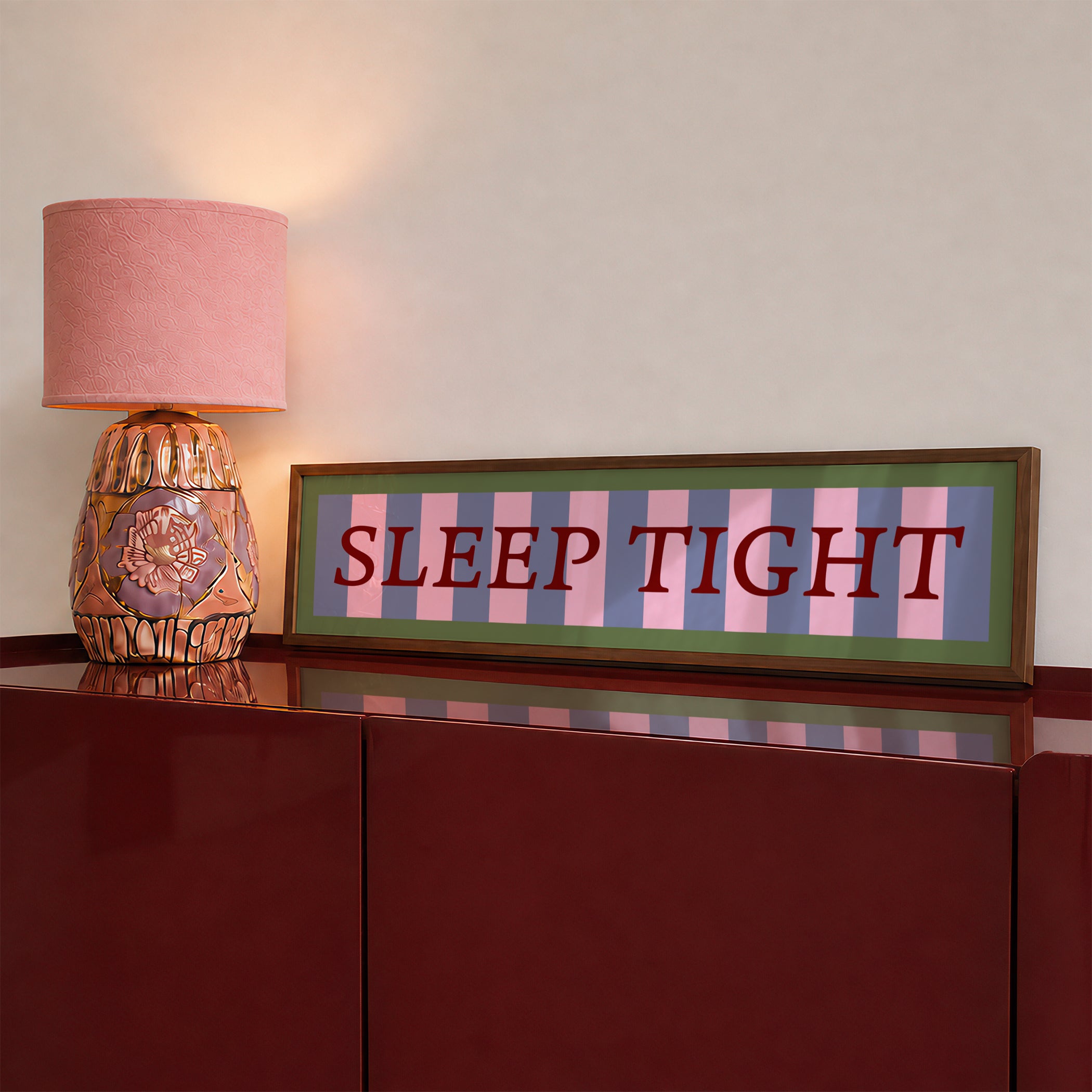 Sleep Tight Panoramic Framed Print 60cm x 12cm