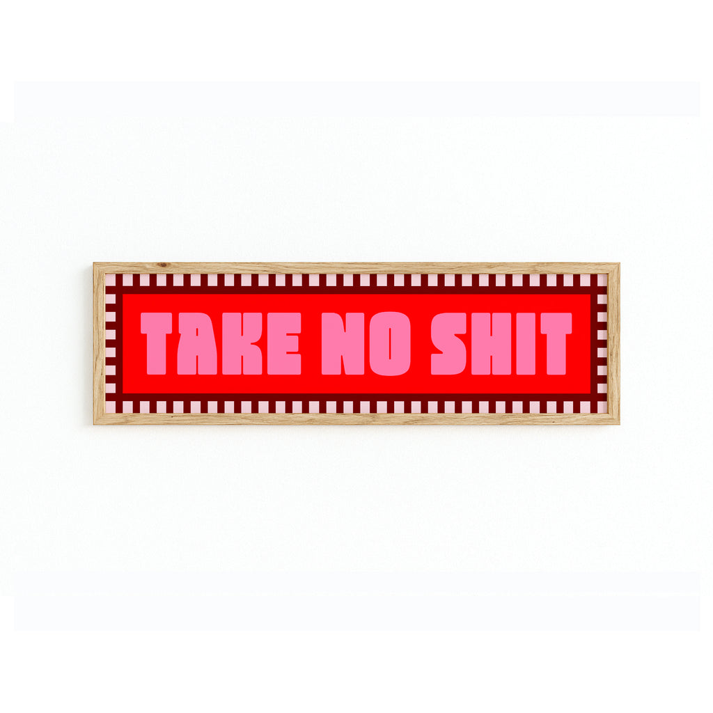 Take No Shit Panoramic Framed Print