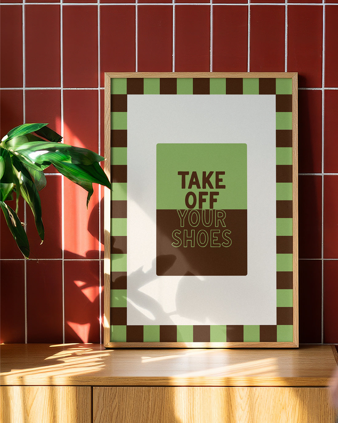 Take Your Shoes Off in Olive & Brown