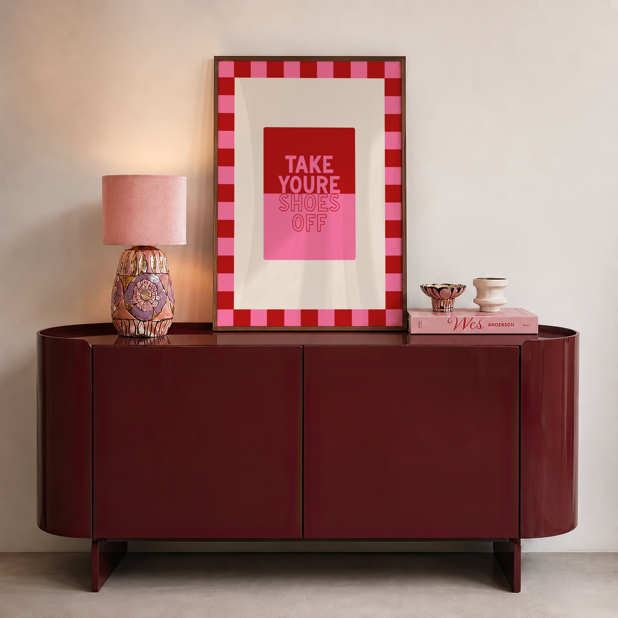 Take Your Shoes Off in Pink & Red