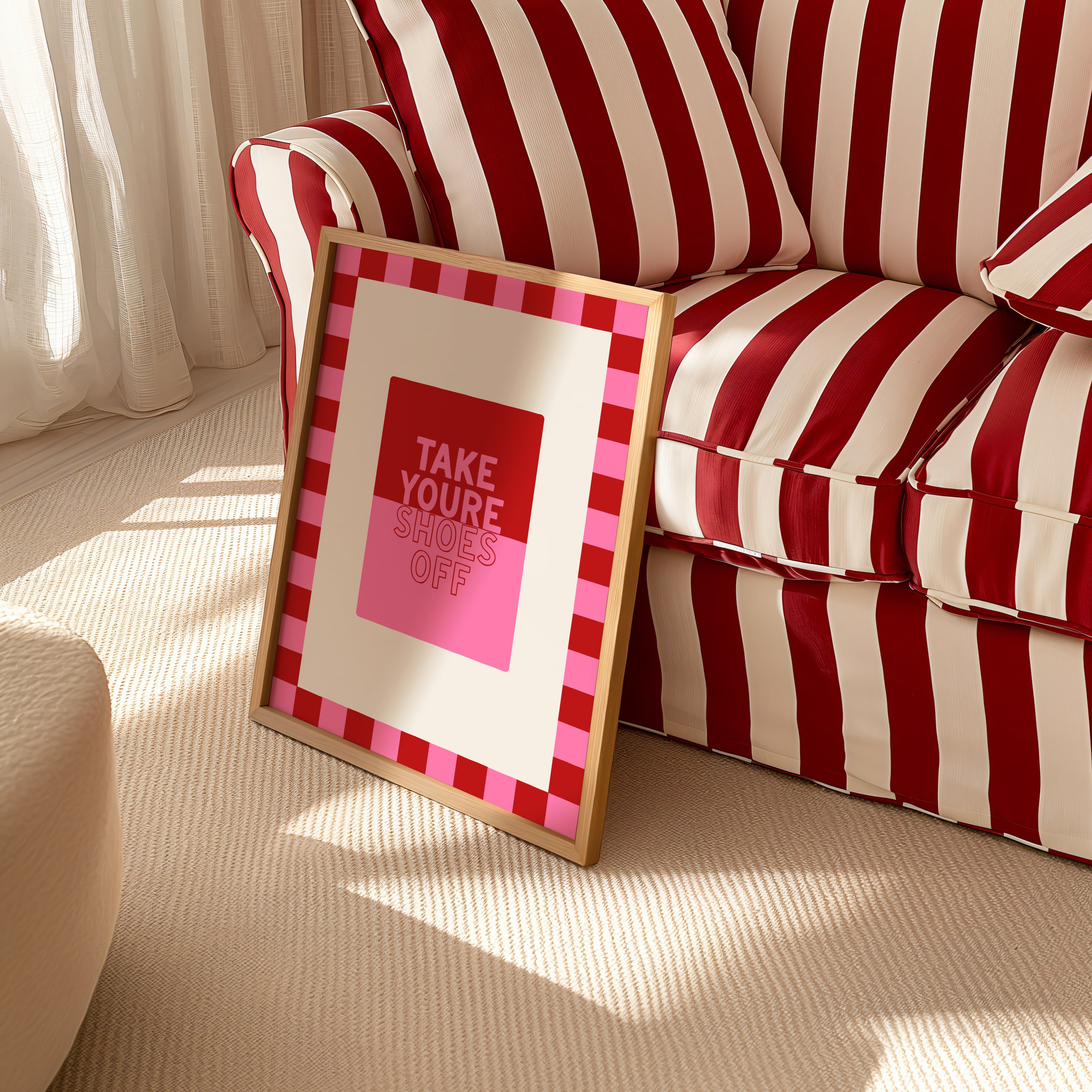 Take Your Shoes Off in Pink & Red