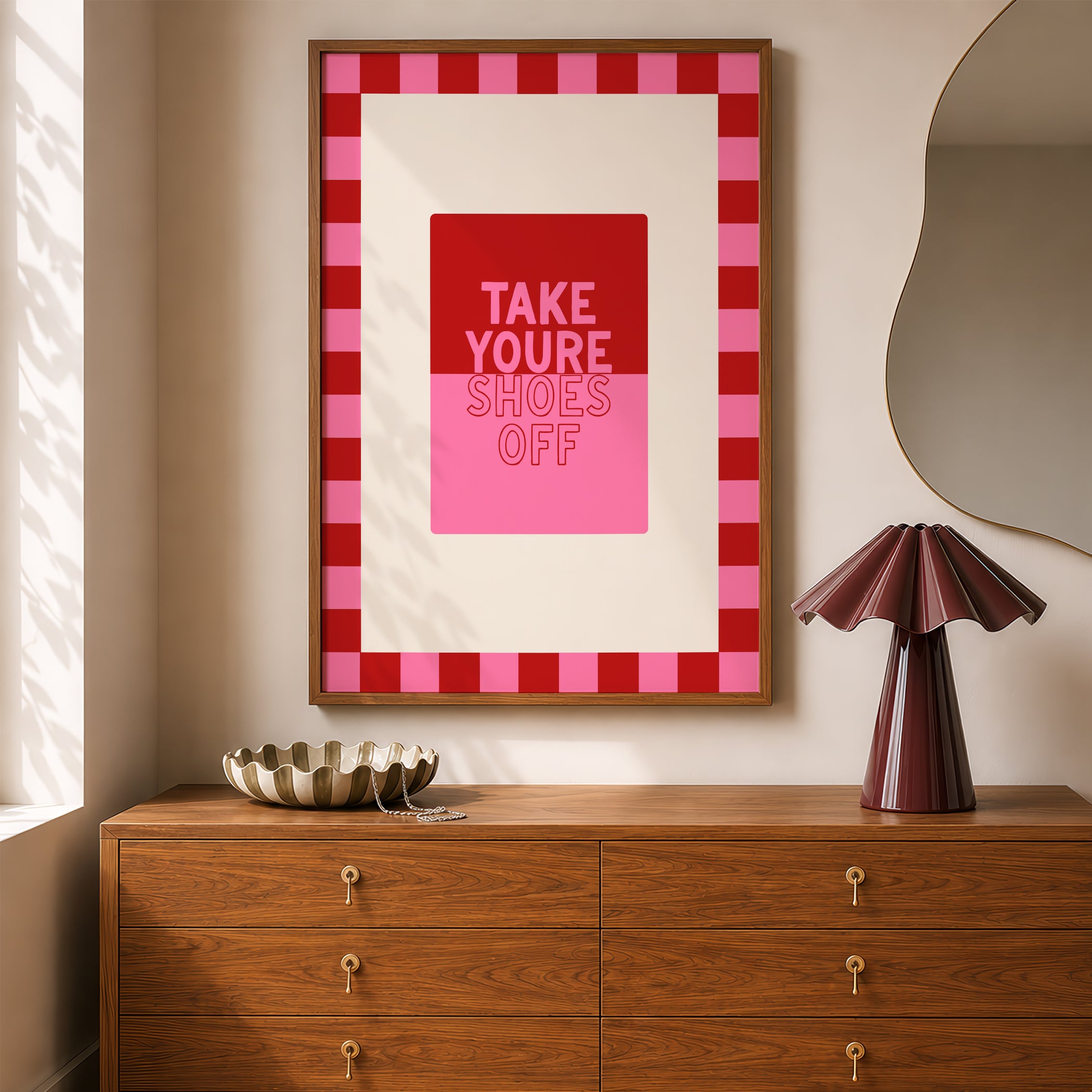 Take Your Shoes Off in Pink & Red