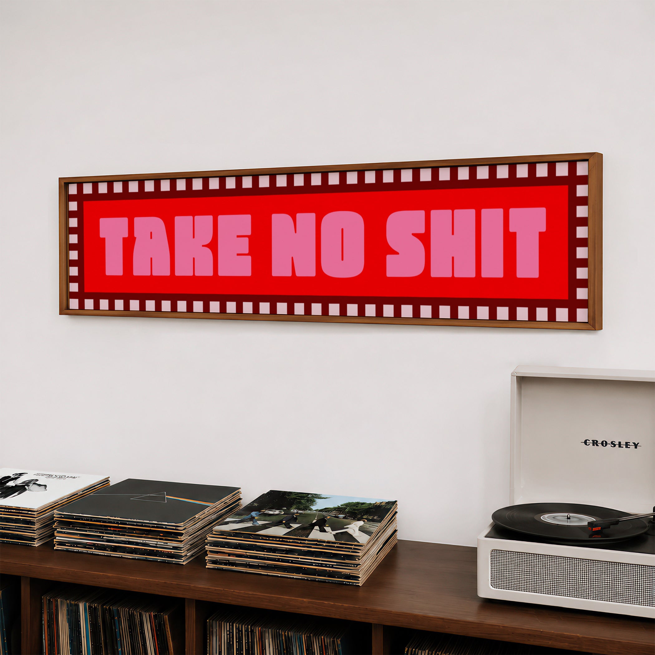 Take No Shit Panoramic Framed Print 60cm x 12cm