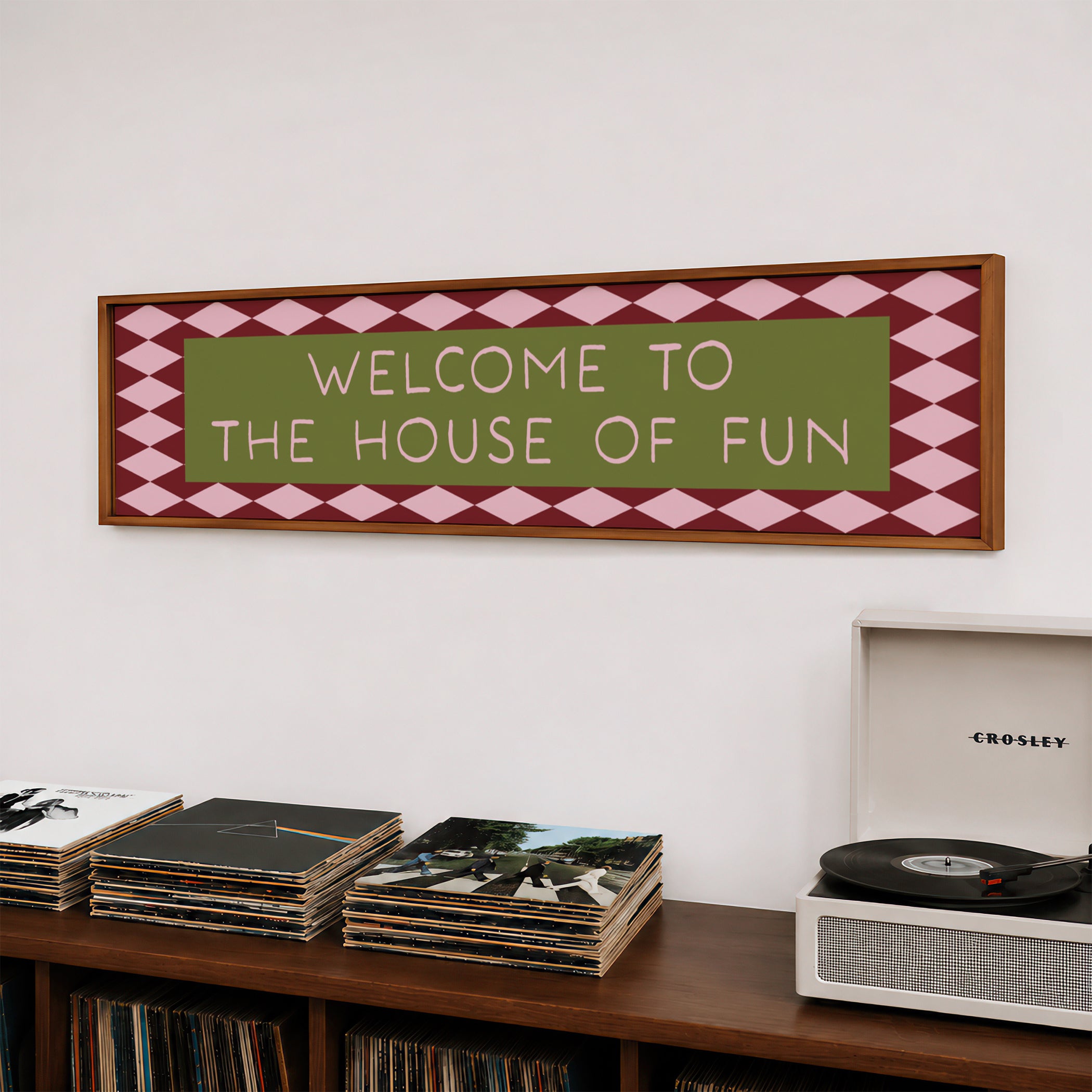 Welcome To The House Of Fun Panoramic Framed Print 60cm x 12cm