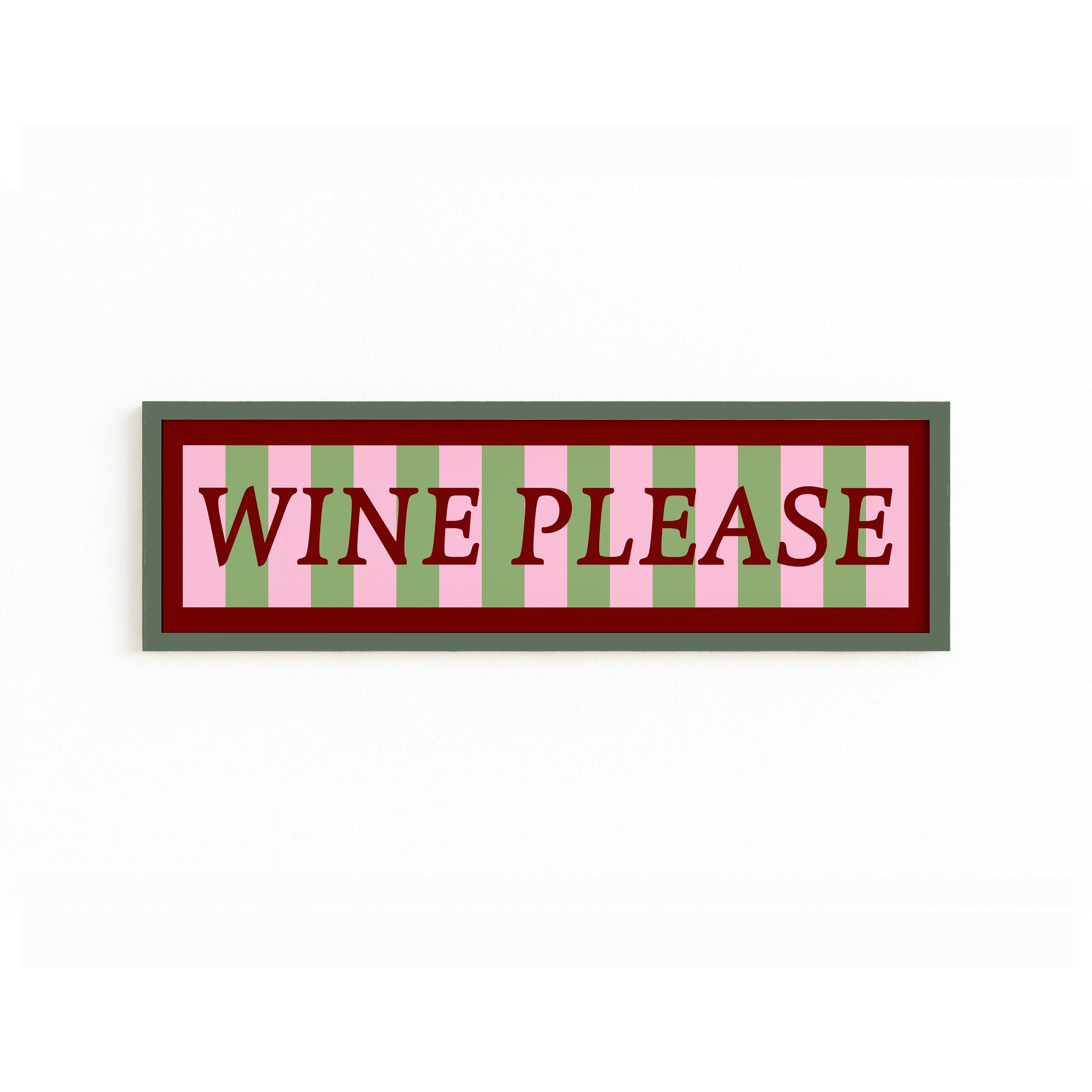 Wine Please Panoramic Framed Print 60cm x 12cm
