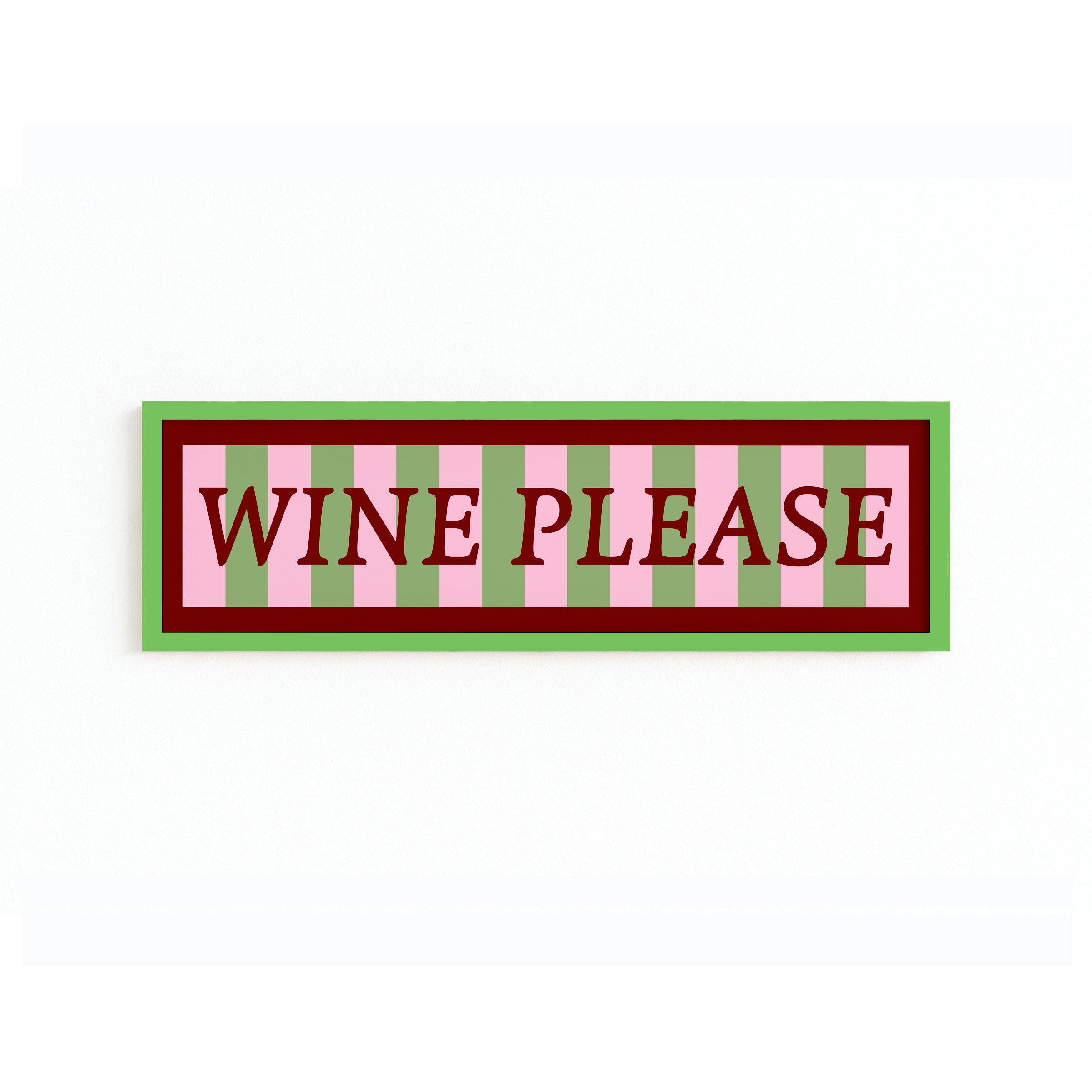 Wine Please Panoramic Framed Print 60cm x 12cm