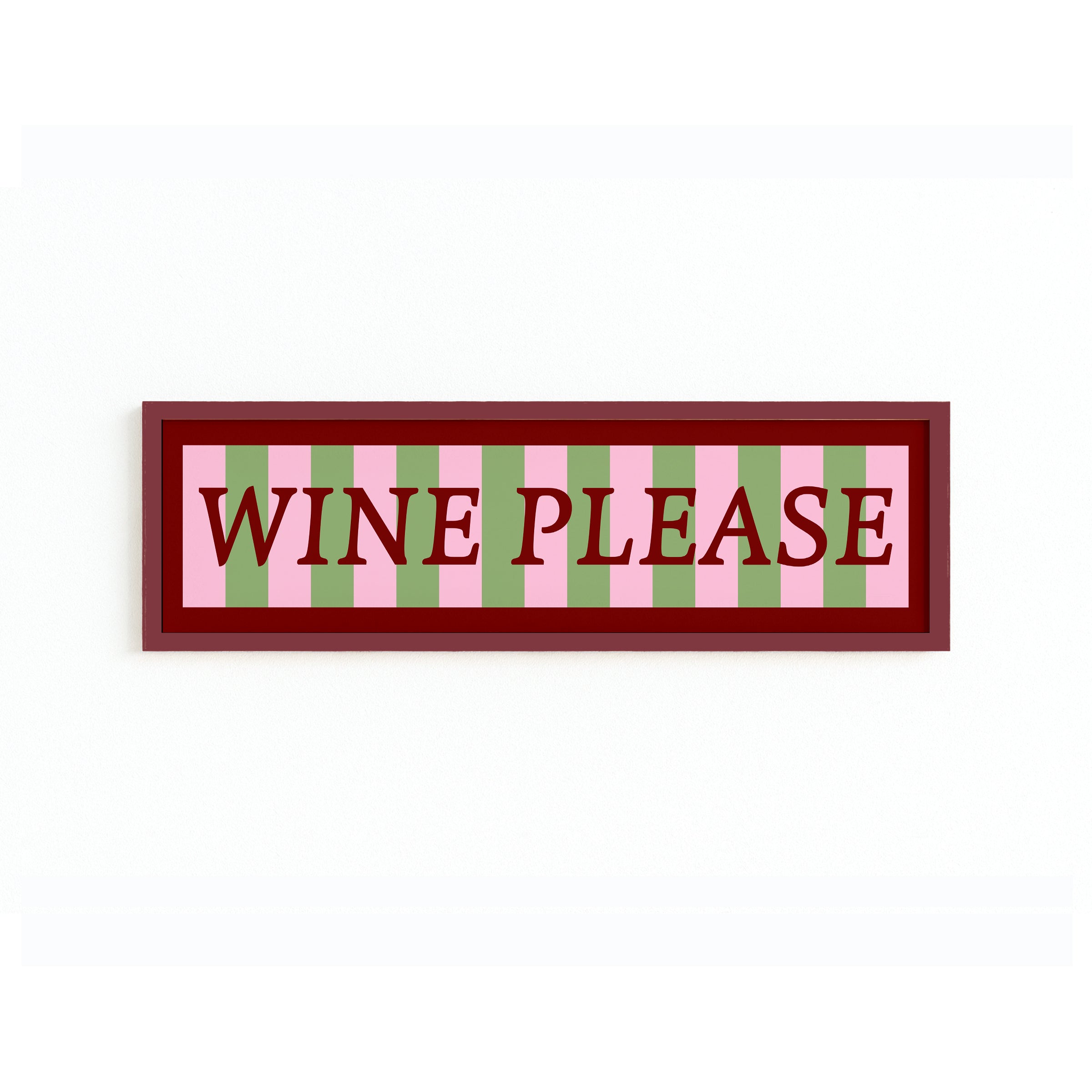 Wine Please Panoramic Framed Print 60cm x 12cm