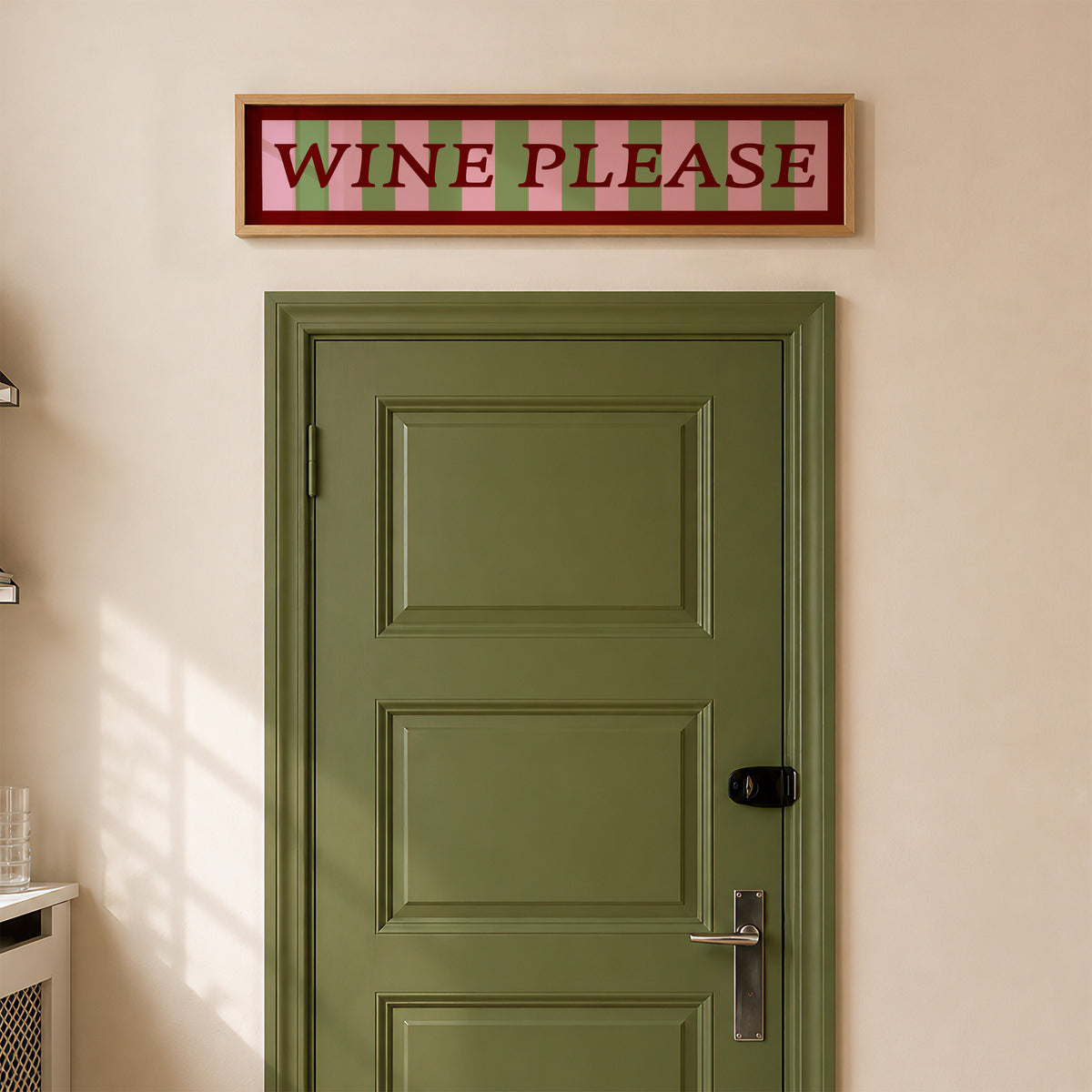 Wine Please Panoramic Framed Print 60cm x 12cm