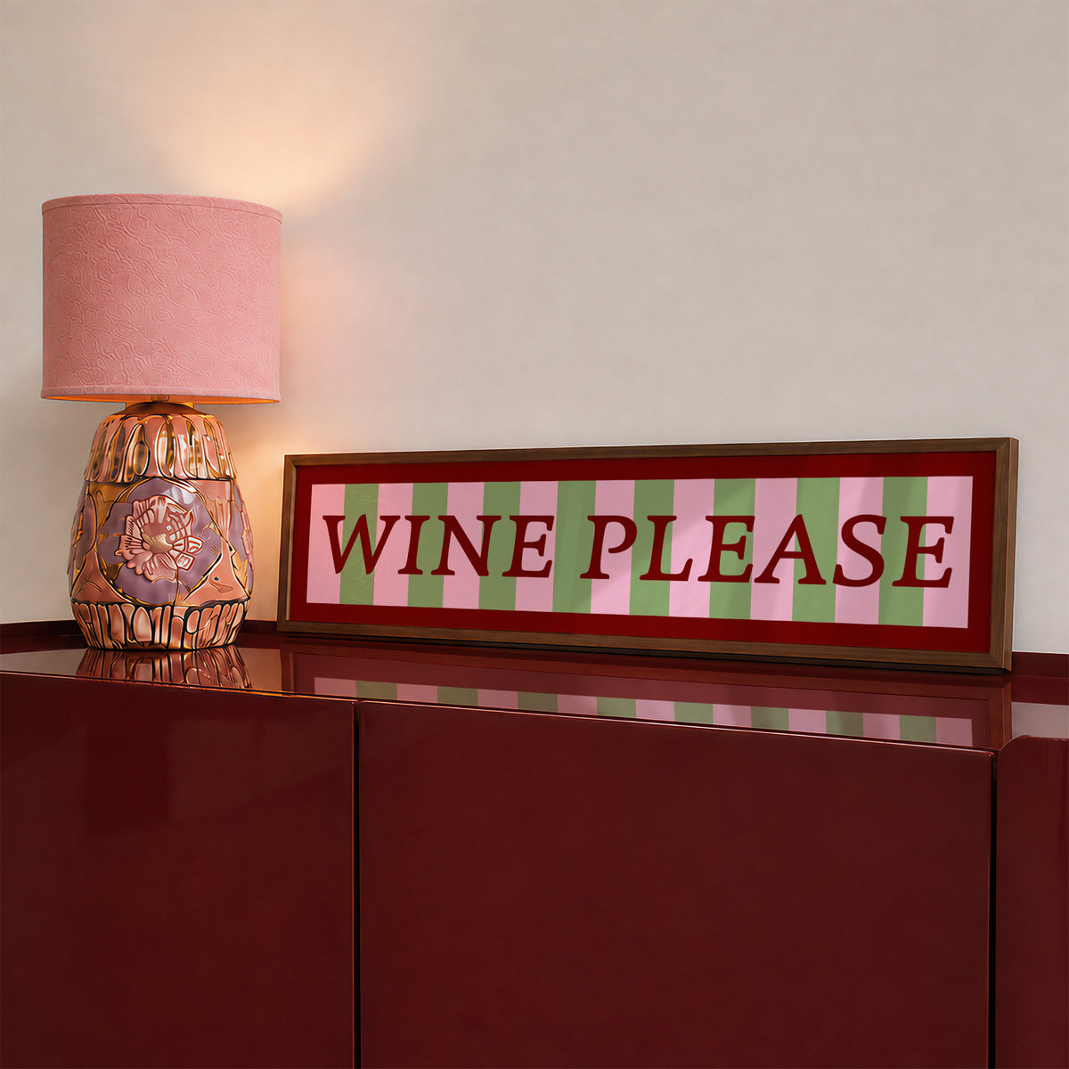 Wine Please Panoramic Framed Print 60cm x 12cm