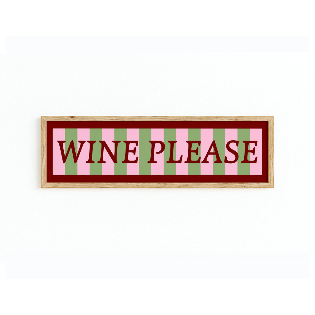 Wine Please Panoramic Framed Print