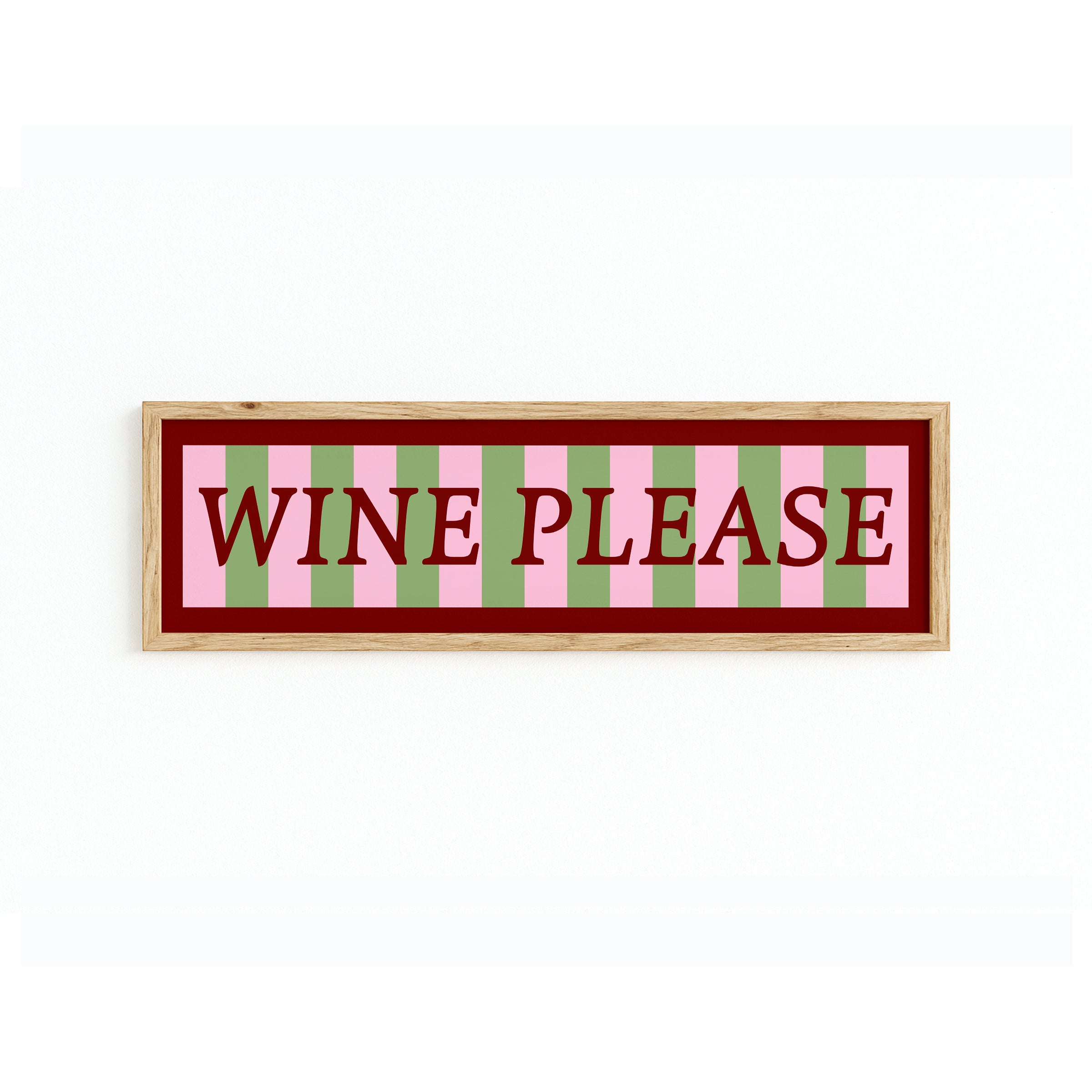 Wine Please Panoramic Framed Print 60cm x 12cm