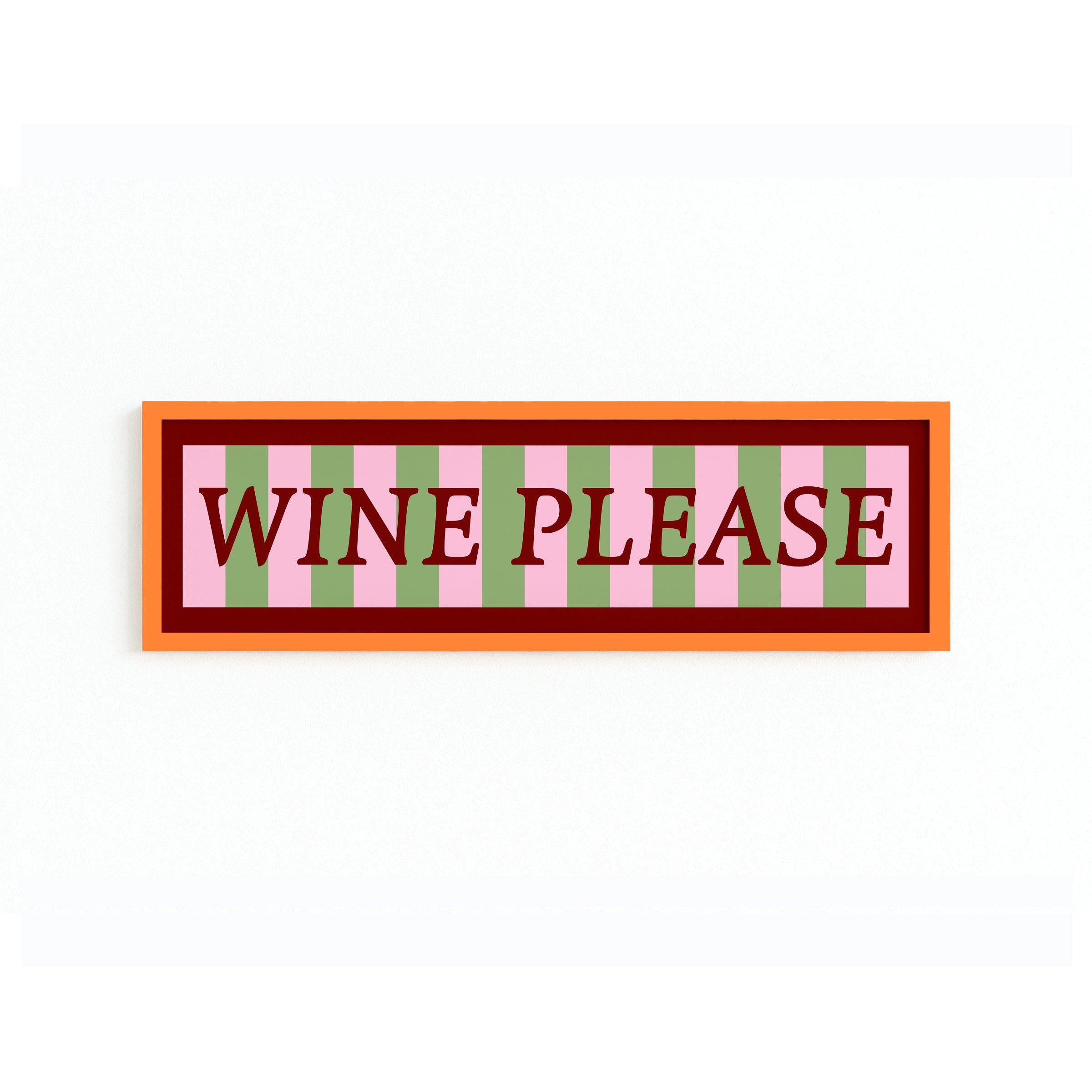 Wine Please Panoramic Framed Print 60cm x 12cm