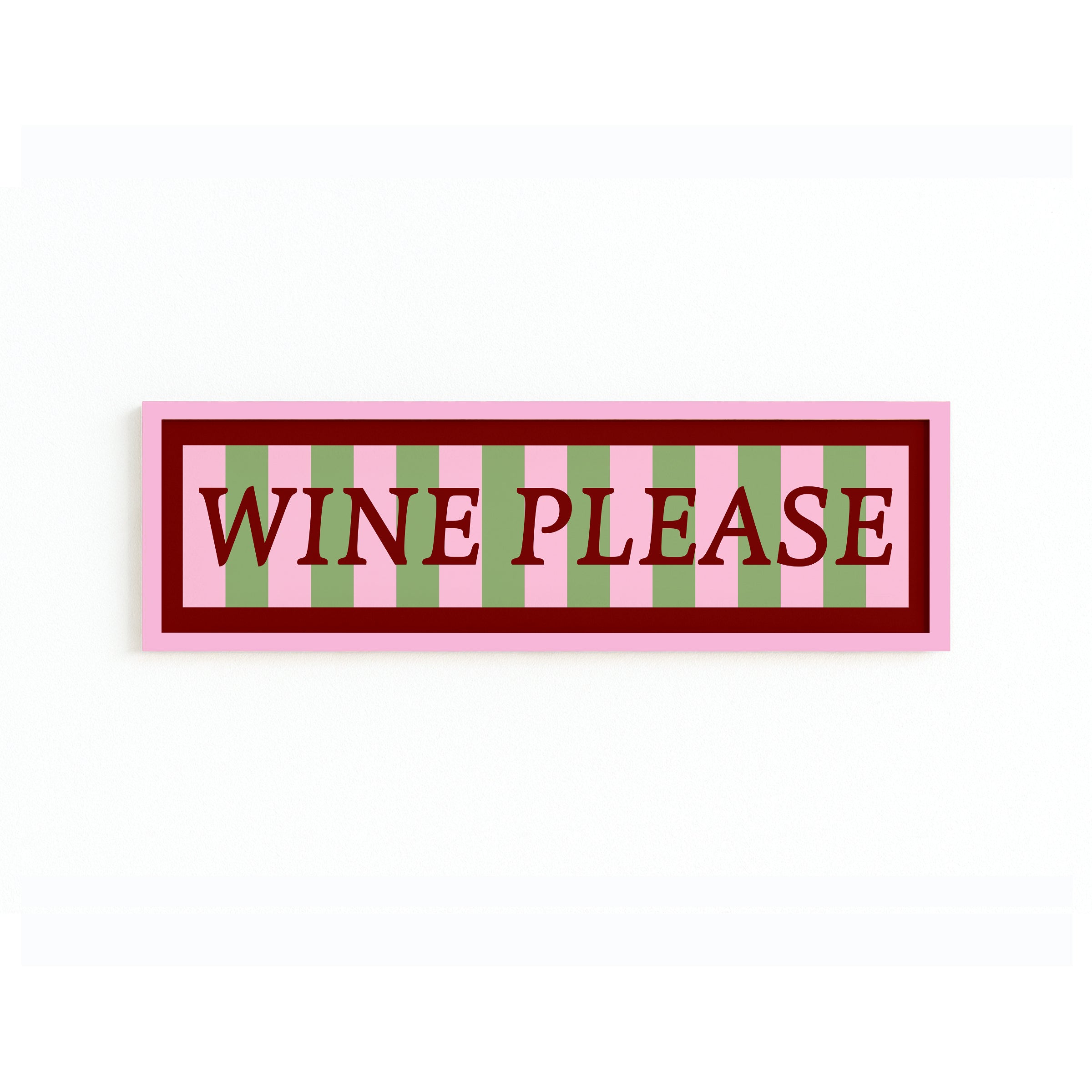 Wine Please Panoramic Framed Print 60cm x 12cm