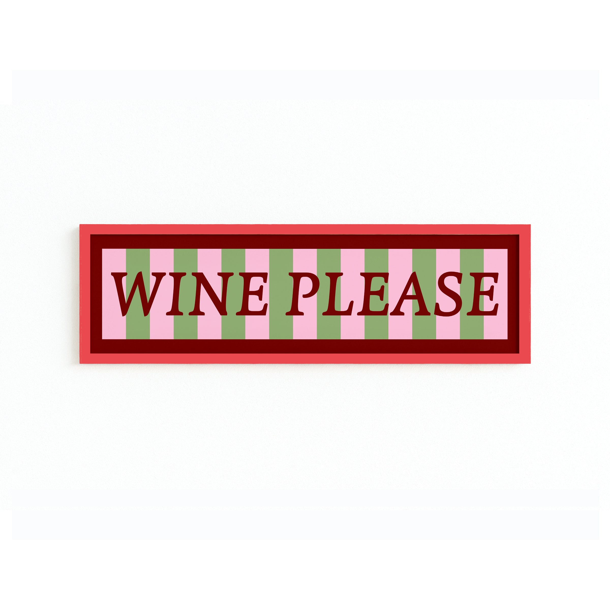 Wine Please Panoramic Framed Print 60cm x 12cm