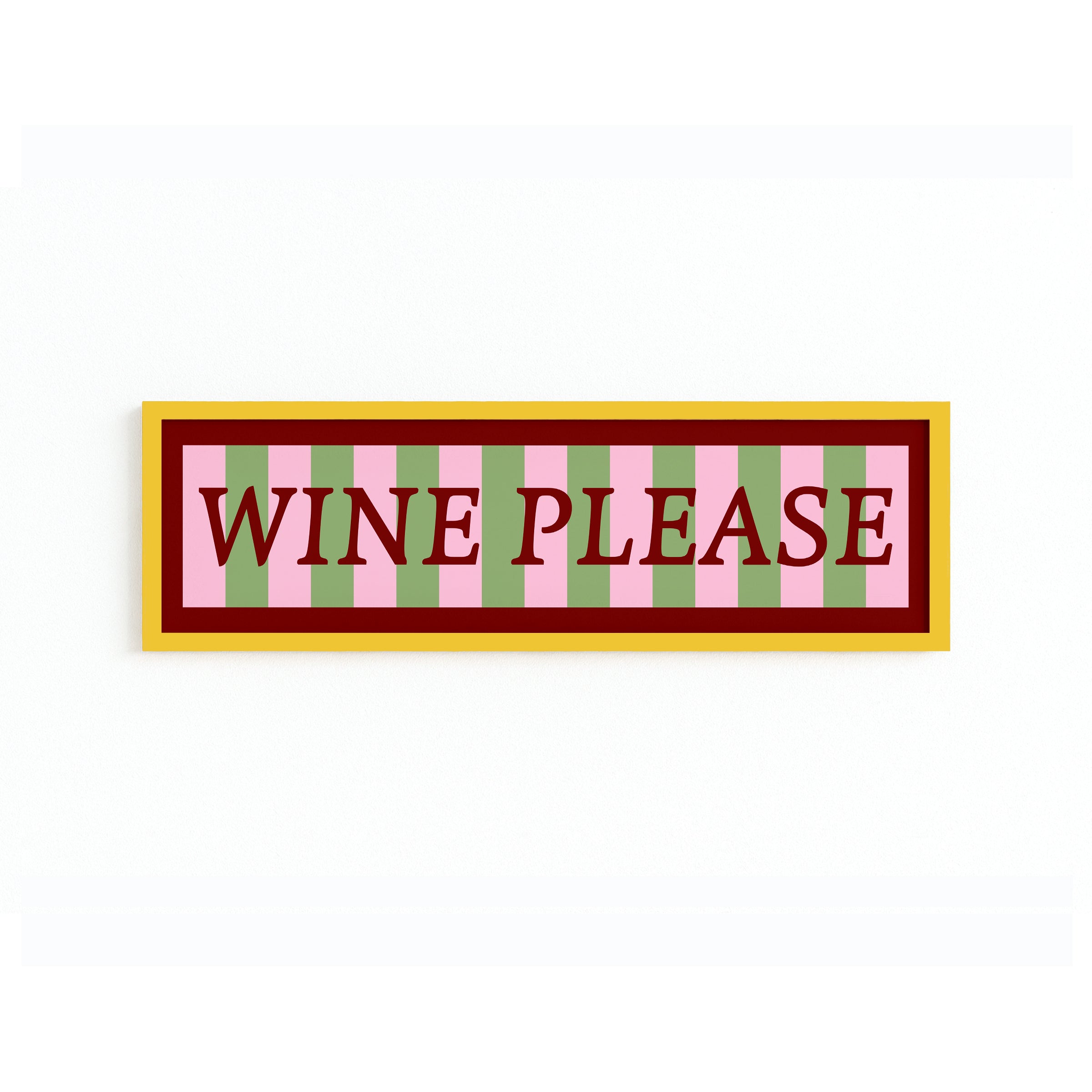 Wine Please Panoramic Framed Print 60cm x 12cm