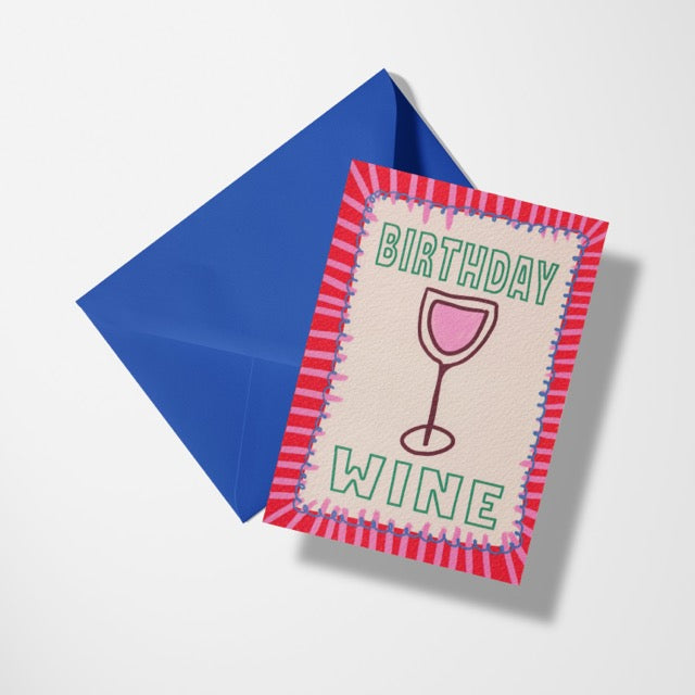 A6 Birthday Wine Card
