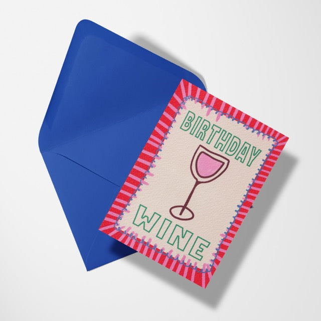 A6 Birthday Wine Card