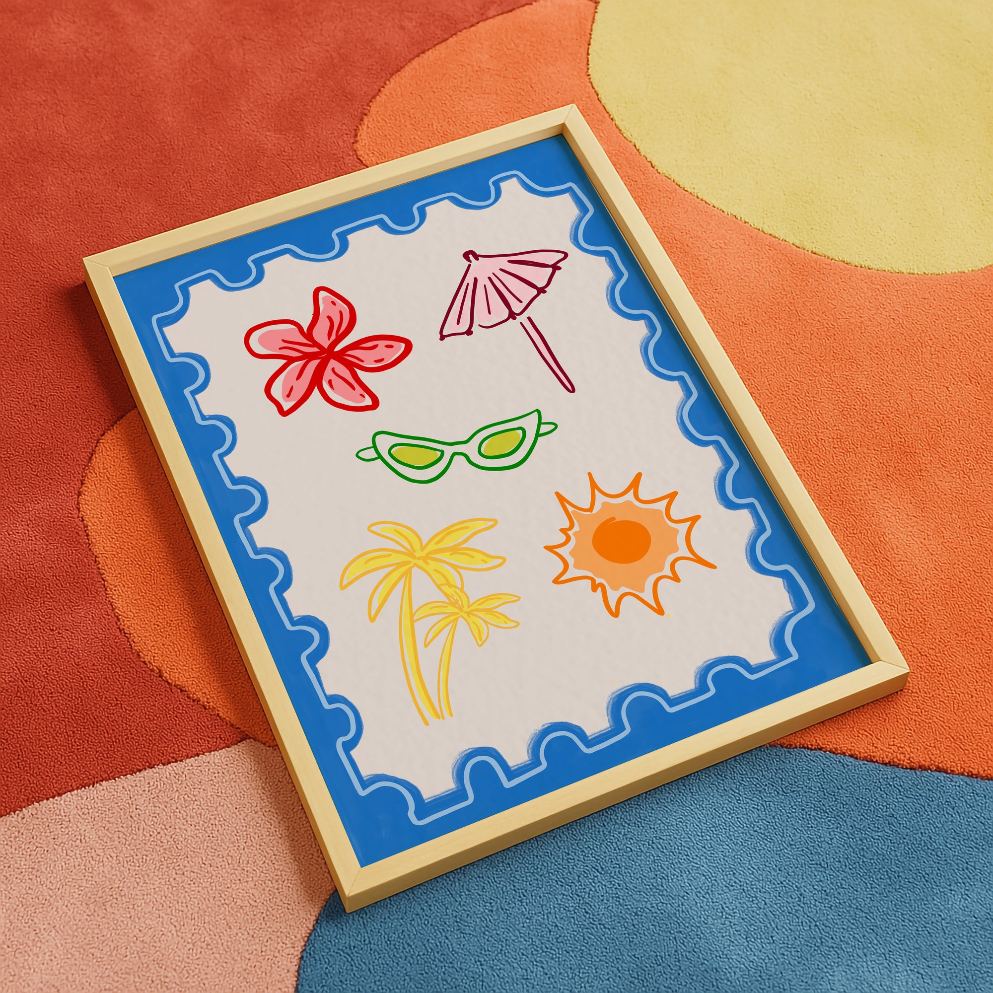 Blue Postcard Print