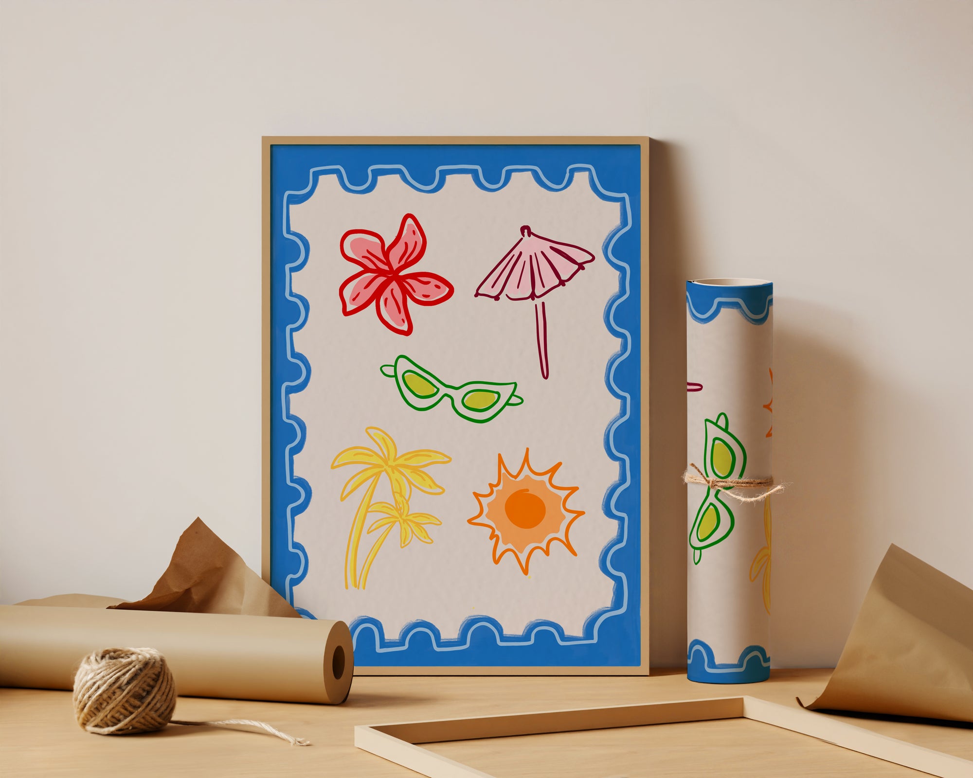 Blue Postcard Print