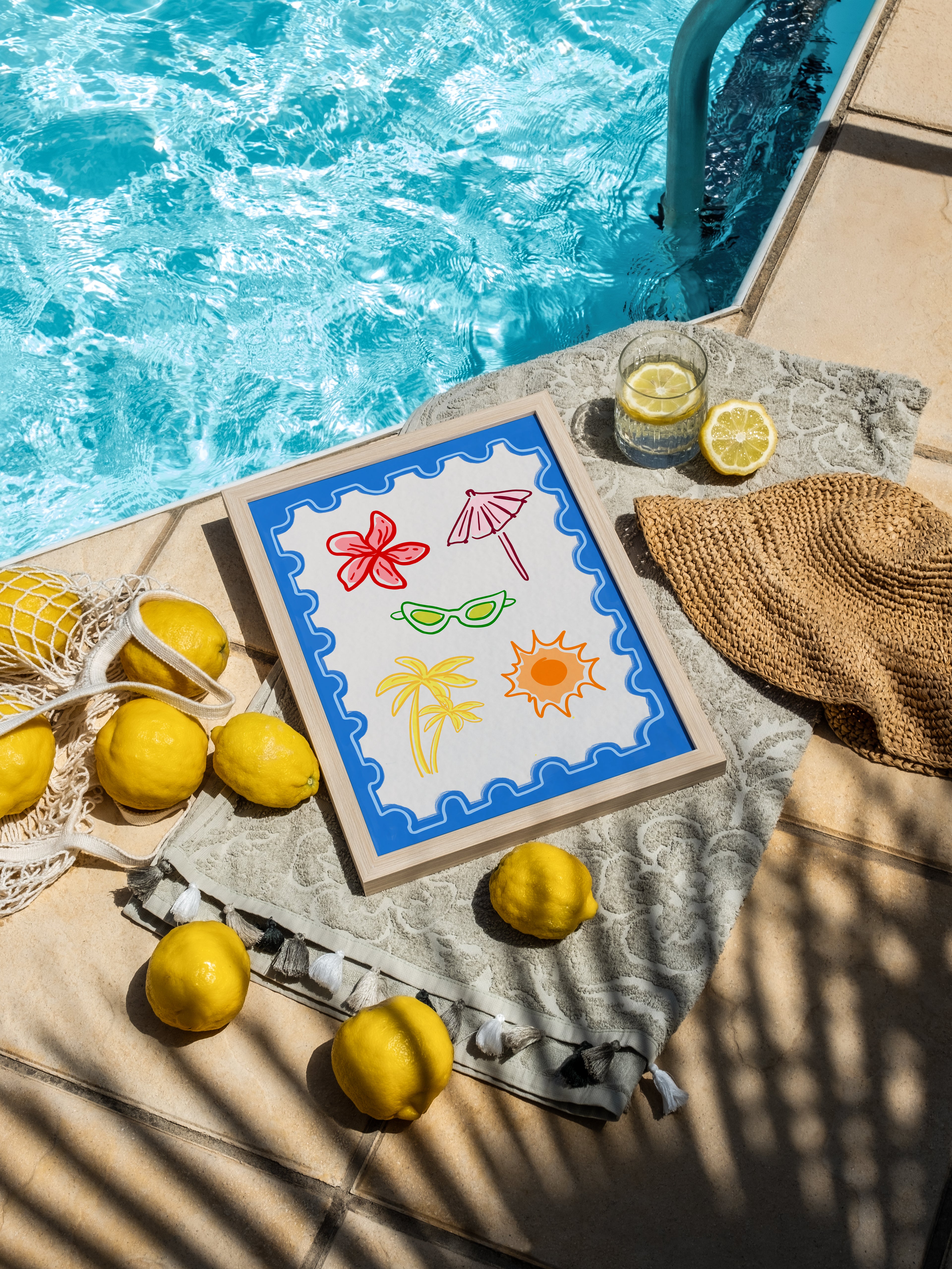 Blue Postcard Print