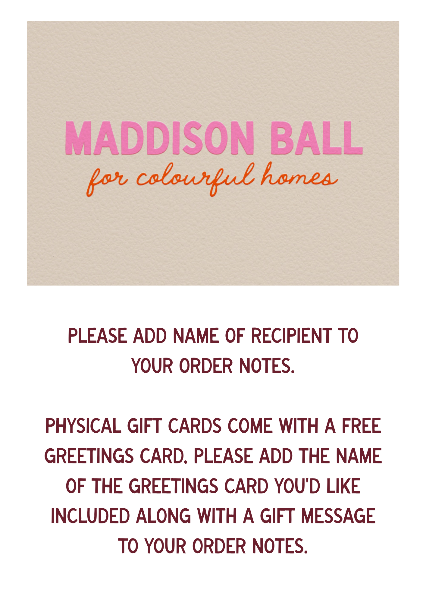 Gift Card (Physical)