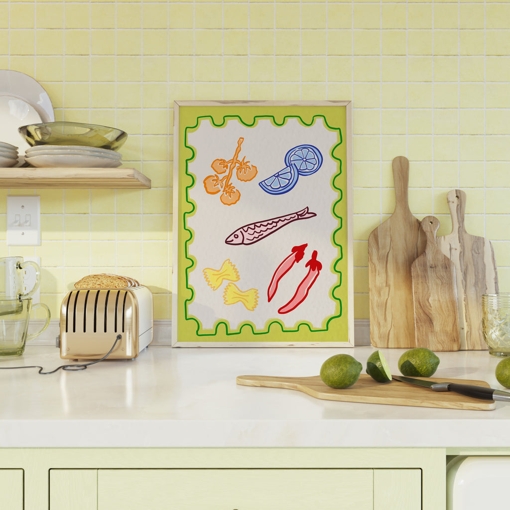 Green Postcard Print