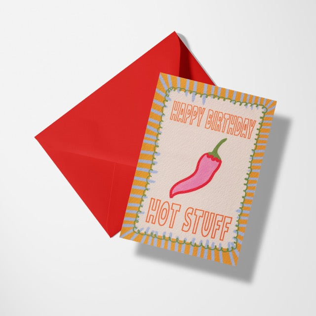 A6 Happy Birthday Hot Stuff Card