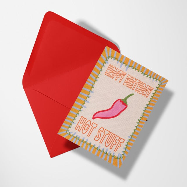 A6 Happy Birthday Hot Stuff Card