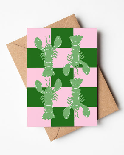A6 Lobster Tile Card (more colours)
