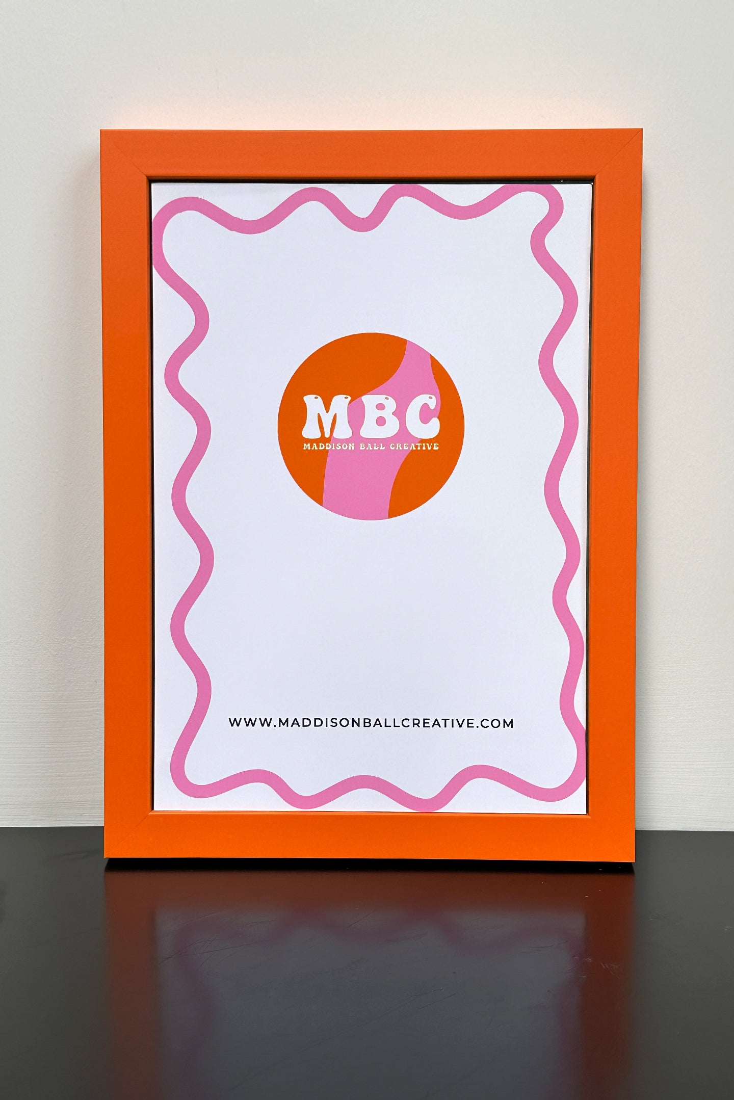 Tangerine Orange Wooden Frame