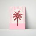 SAMPLE Palm Tree Tile In Pink Maroon